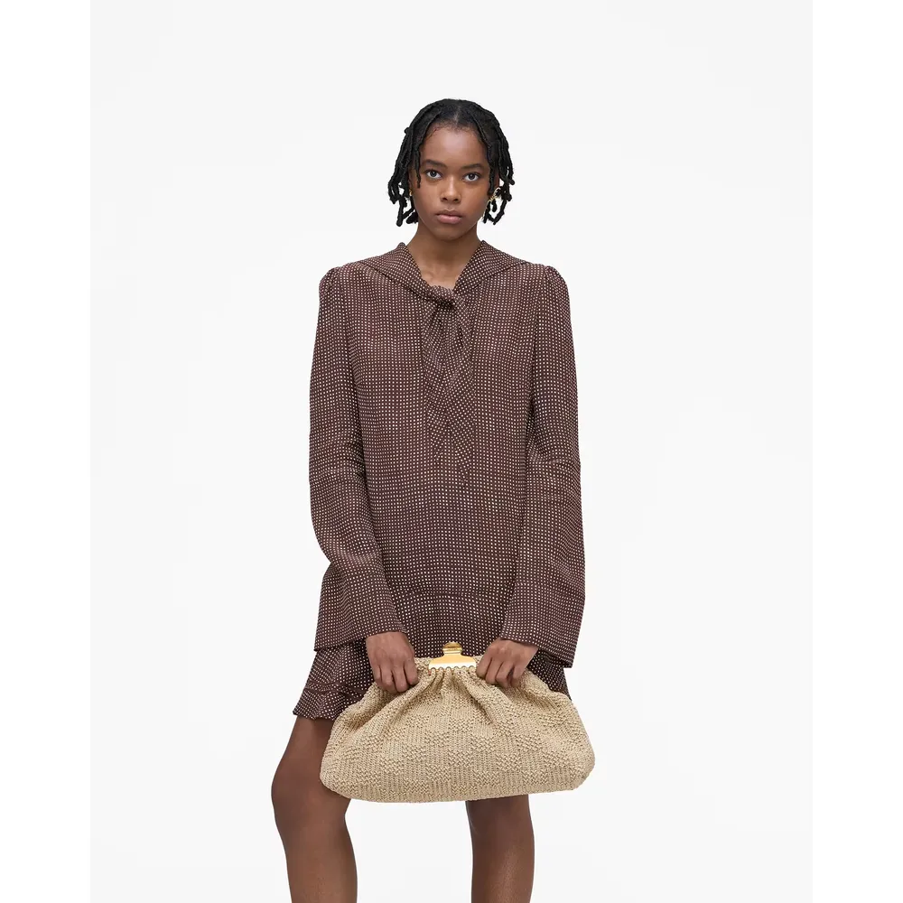CARTERA MARC JACOBS THE SUMMER WOVEN GLAM CLUTCH MEDIUM | CREMA