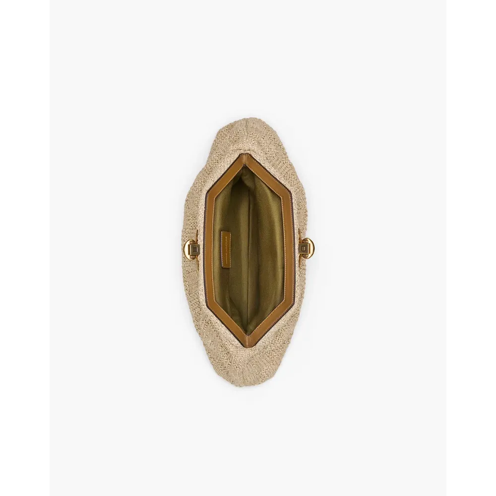 CARTERA MARC JACOBS THE SUMMER WOVEN GLAM CLUTCH MEDIUM | CREMA