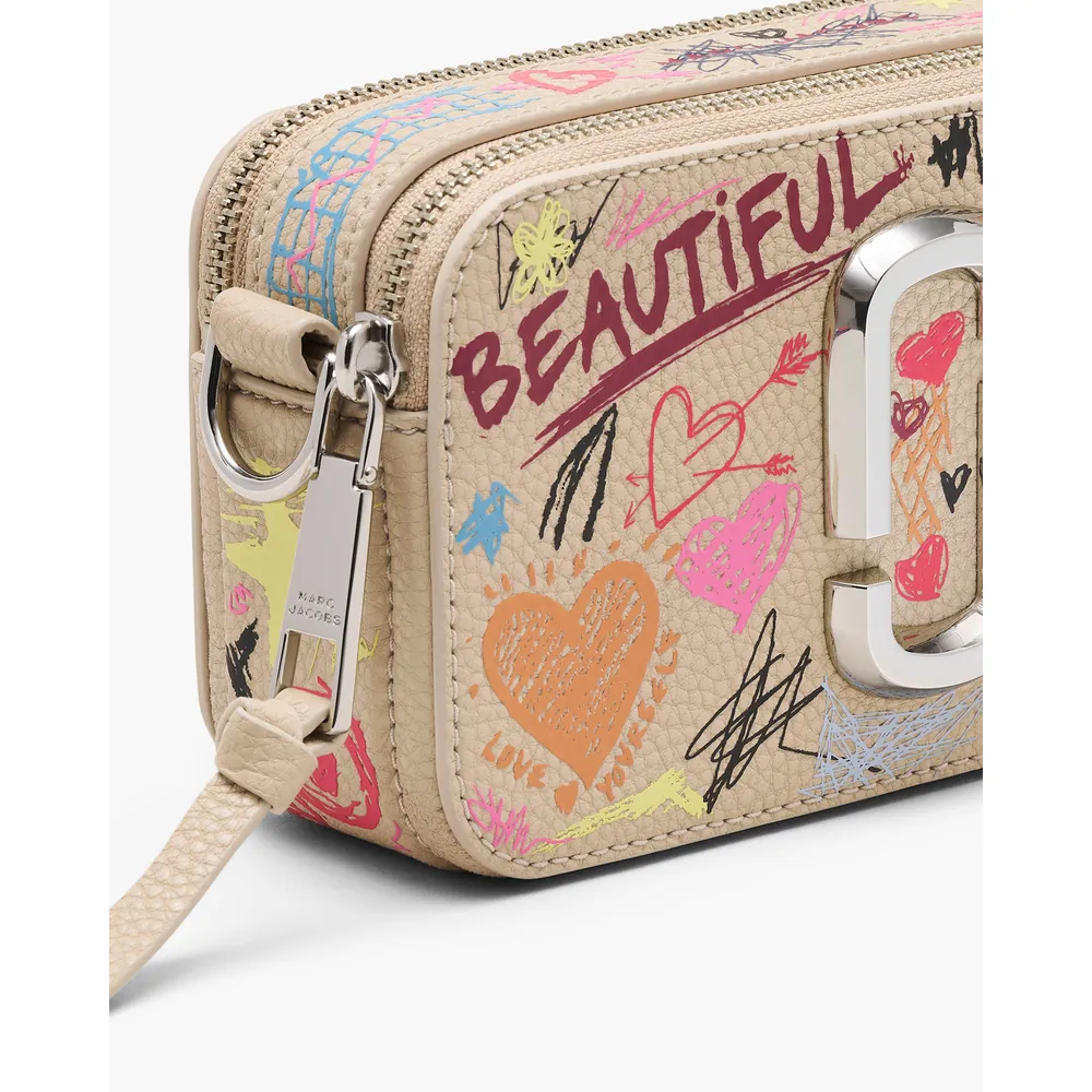CARTERA MARC JACOBS THE PUNK SCRIBBLE SNAPSHOT | BEIGE