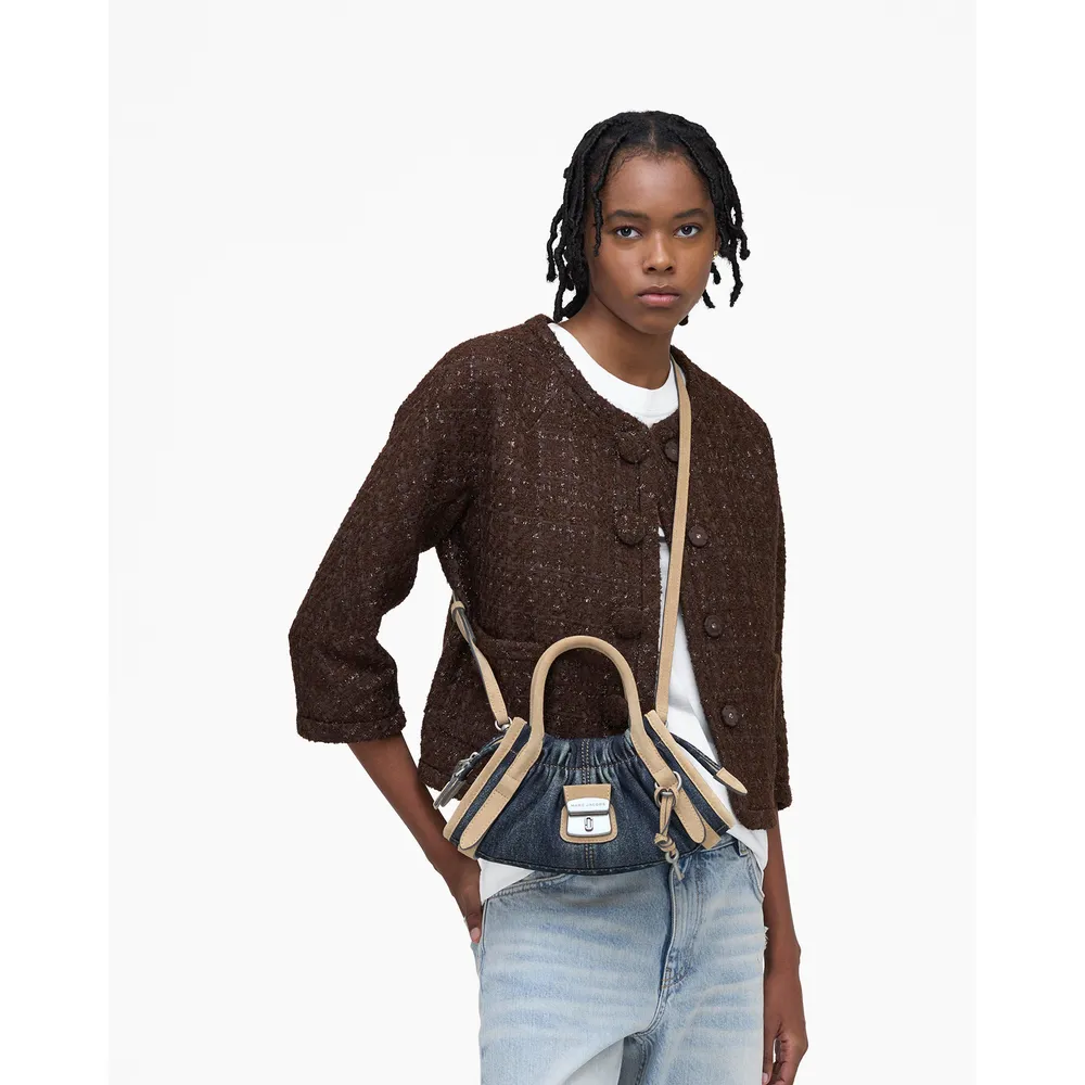 CARTERA MARC JACOBS THE DENIM SUEDE CRISTINA SATCHEL SMALL | DARK INDIGO