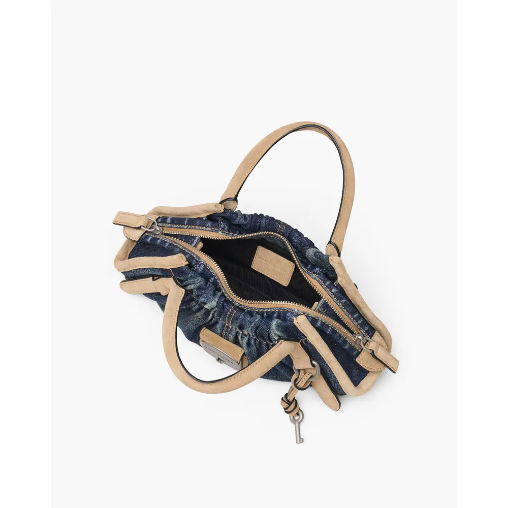 CARTERA MARC JACOBS THE DENIM SUEDE CRISTINA SATCHEL SMALL | DARK INDIGO