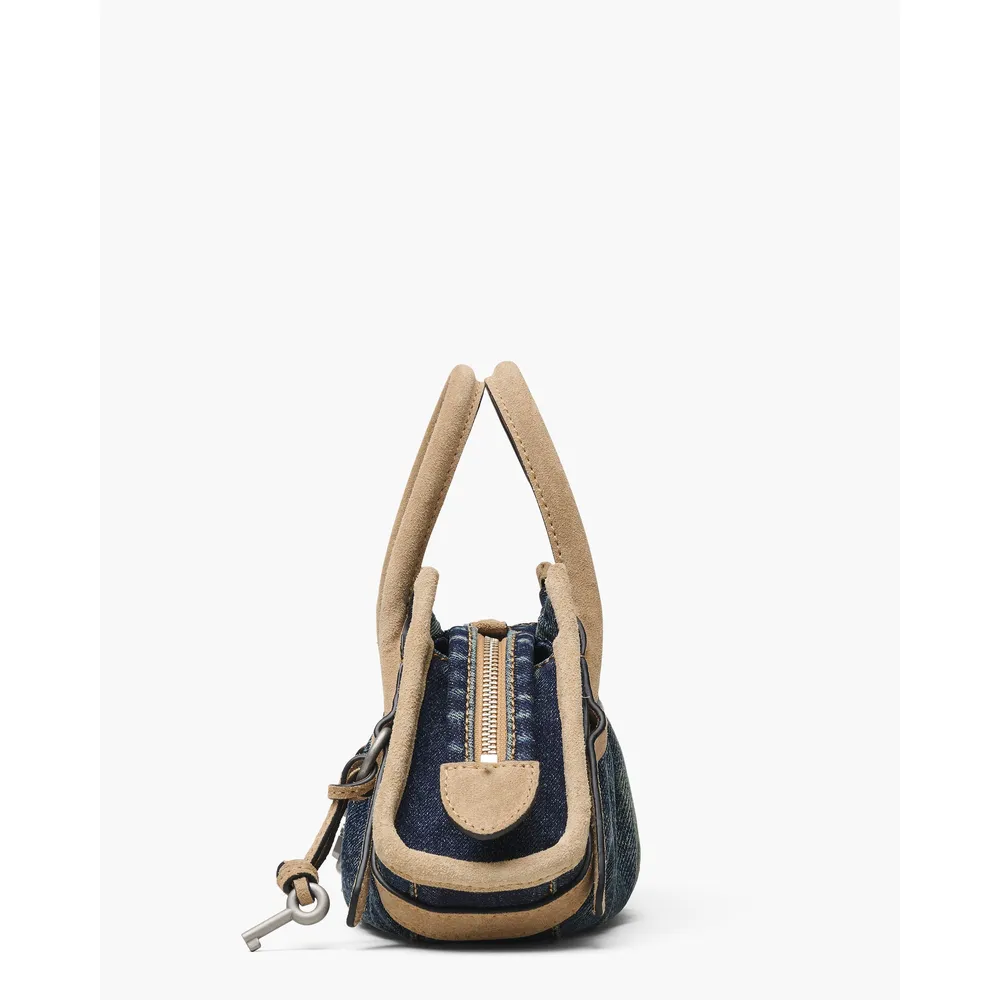 CARTERA MARC JACOBS THE DENIM SUEDE CRISTINA SATCHEL SMALL | DARK INDIGO