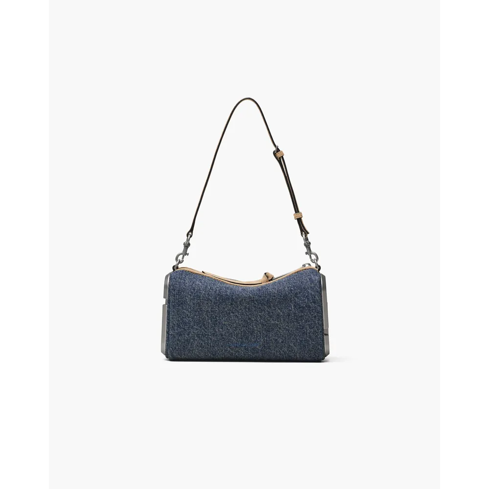 CARTERA MARC JACOBS THE DENIM SUEDE SNAPSHOT SHOULDER | DARK INDIGO