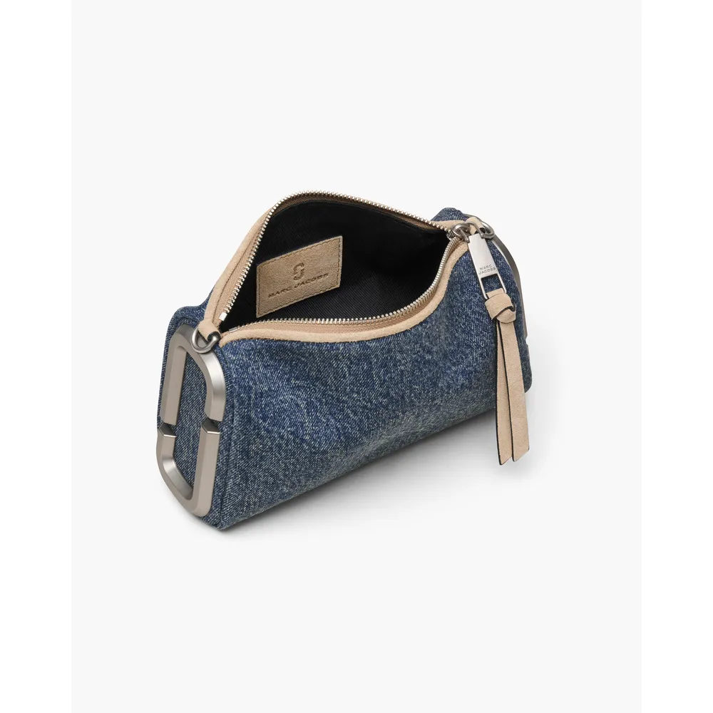 CARTERA MARC JACOBS THE DENIM SUEDE SNAPSHOT SHOULDER | DARK INDIGO