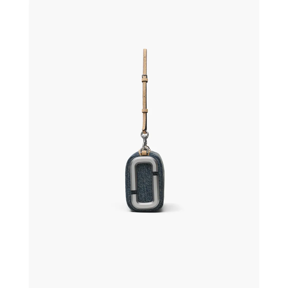 CARTERA MARC JACOBS THE DENIM SUEDE SNAPSHOT SHOULDER | DARK INDIGO