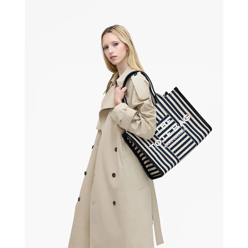 CARTERA MARC JACOBS THE STRIPE CANVAS TOTE MEDIUM | BLUE SEA