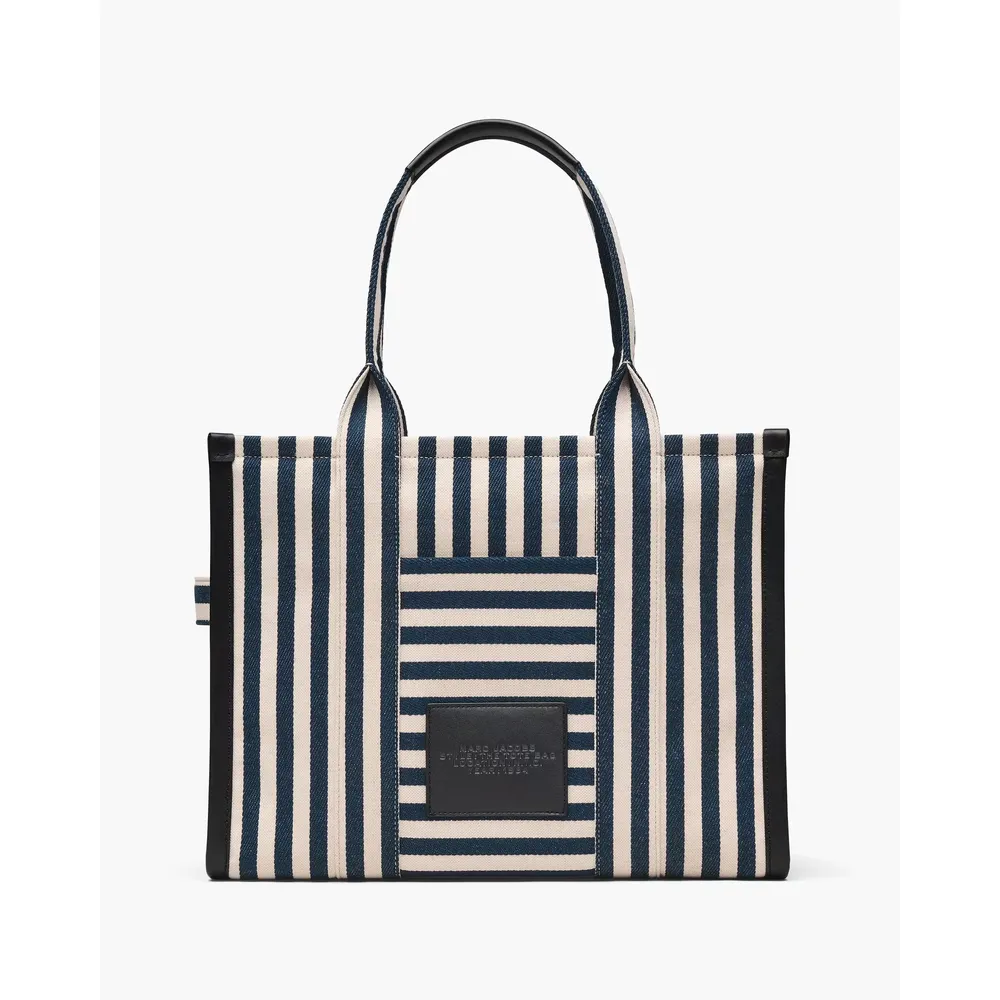 CARTERA MARC JACOBS THE STRIPE CANVAS TOTE MEDIUM | BLUE SEA