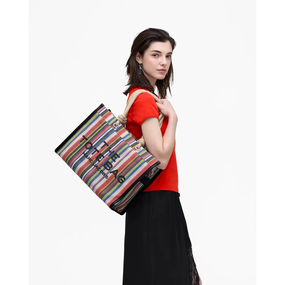 CARTERA MARC JACOBS THE STRIPE MESH TOTE LARGE | RED MULTI