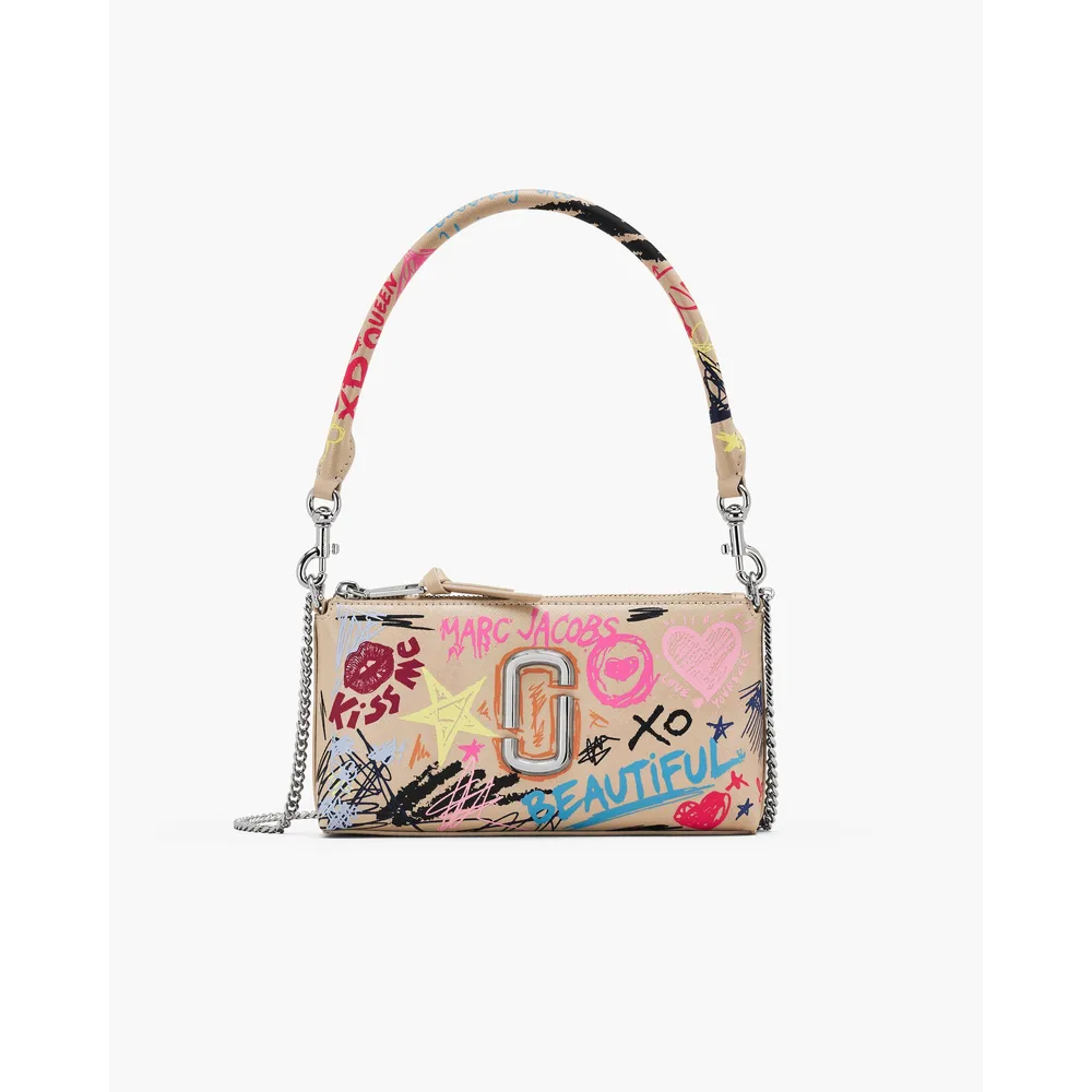 CARTERA MARC JACOBS THE PUNK SCRIBBLE SNAPSHOT CONVERTIBLE | BEIGE