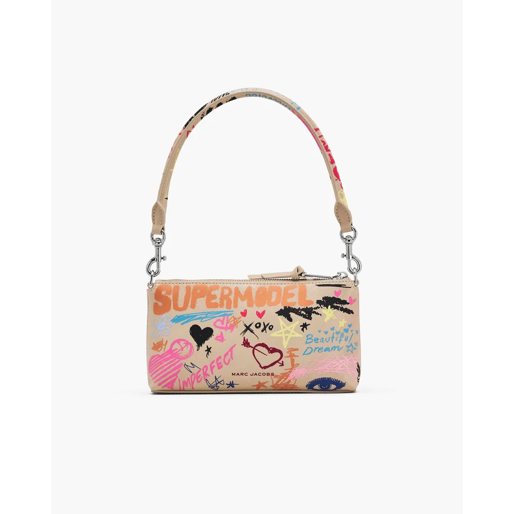 CARTERA MARC JACOBS THE PUNK SCRIBBLE SNAPSHOT CONVERTIBLE | BEIGE