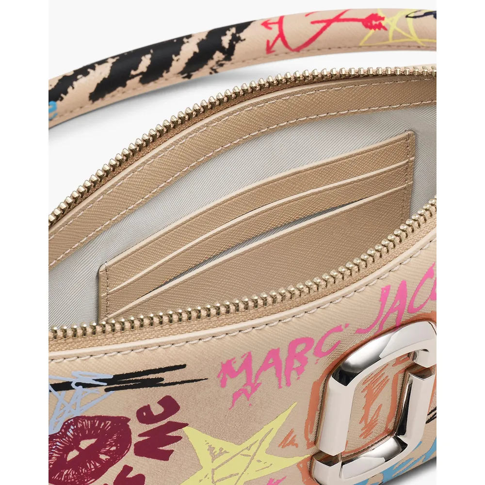 CARTERA MARC JACOBS THE PUNK SCRIBBLE SNAPSHOT CONVERTIBLE | BEIGE