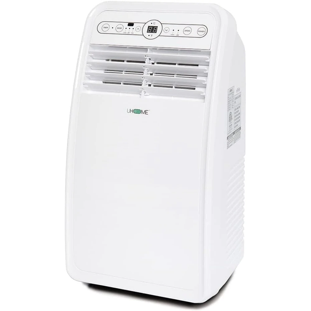 AIRE ACONDICIONADO PORTÁTIL UHOME, UNIDAD DE CA COMPACTA DE 8000 BTU, CONTROL REMOTO Y KIT DE MONTAJE EN VENTANA - BLANCO