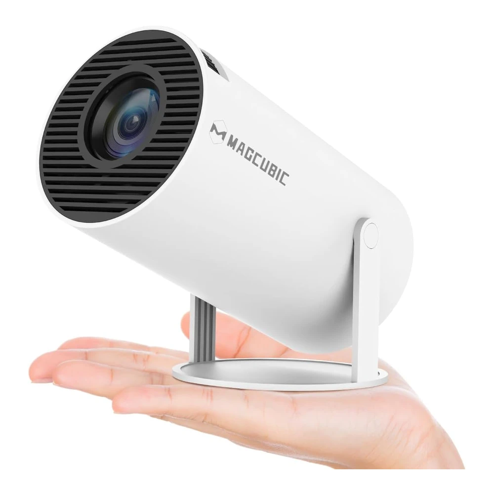 PROYECTOR MINI MAGCUBIC HY300 PORTÁTIL CON CORRECCIÓN KEYSTONE AUTOMÁTICA, 4K / 200 ANSI, WIFI 2.4/5G, PANTALLA DE 130", GIRO DE 180°