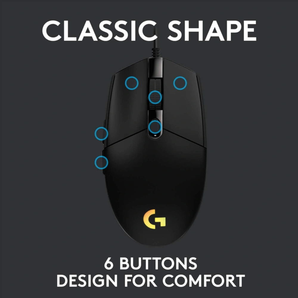 MOUSE LOGITECH G203 RGB | NEGRO