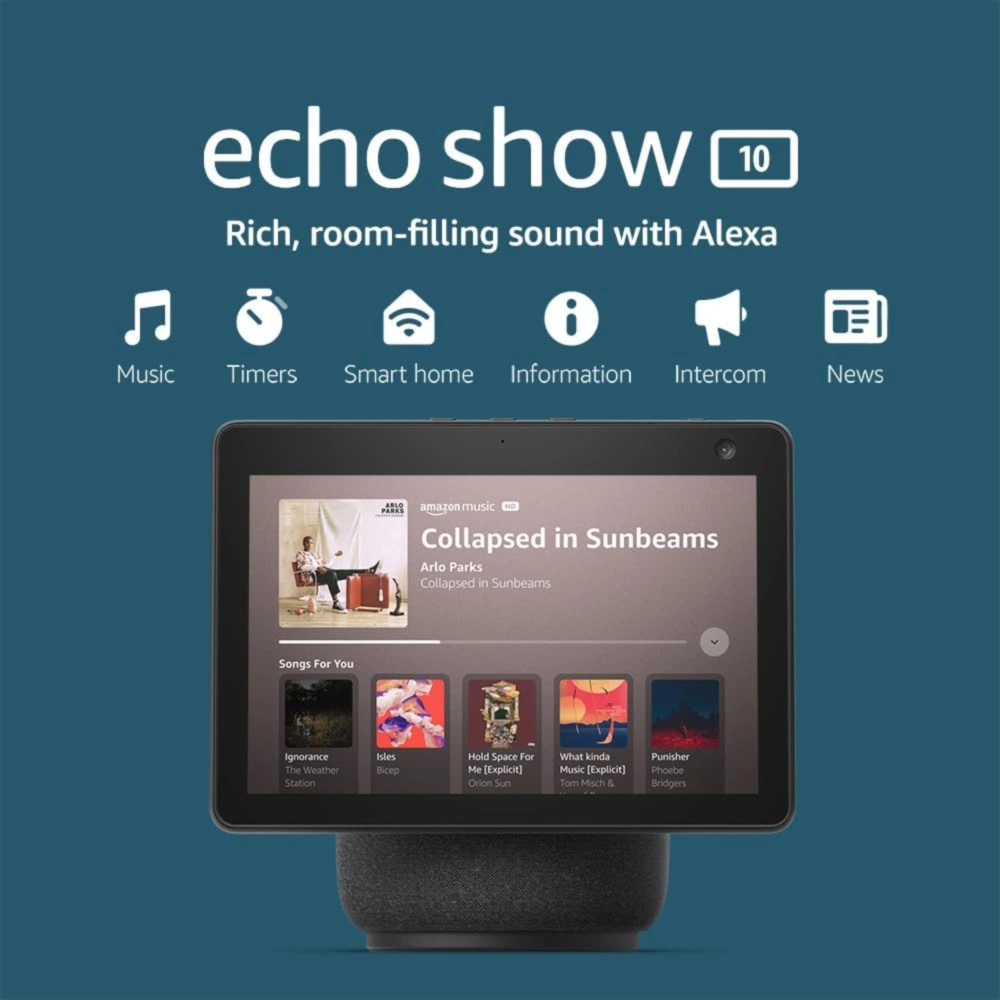 Echo Show 10 3ra gen pantalla con sonido y Alexa, Negro