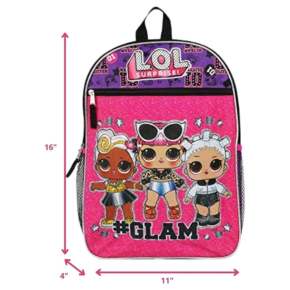 LOL Sorpresa Purple Back To School Essentials Set Para Niñas Púrpura Tamaño 16"