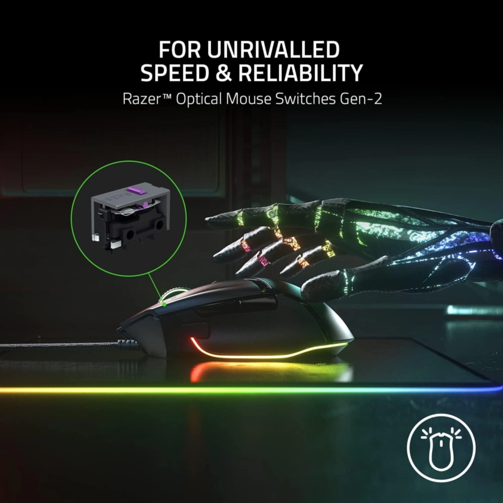 RAZER BASILISK V3 MOUSE ERGONÓMICO GAMER PERSONALIZABLE RGB SENSOR ÓPTICO DPI DE 26K RAZER | NEGRO