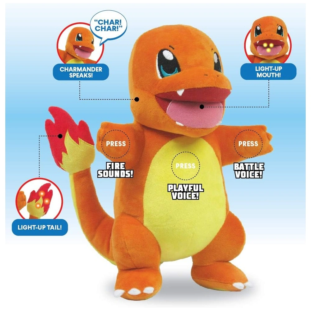Pokémon Peluche Charmander Interactivo con Luces y sonidos