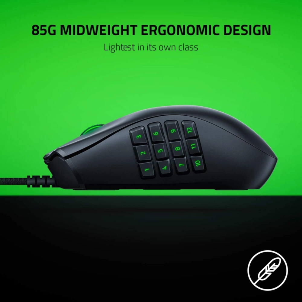 RAZER NAGA X MOUSE GAMER MMO CON CABLEADO 16 BOTONES PROGRAMABLES 3.00 OZ RAZER | NEGRO