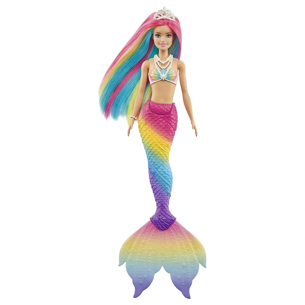 Barbie Sirena Dreamtopia Mágica con cabello color arco iris y cambio de color activado con el agua