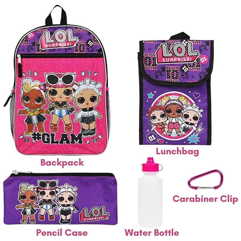 LOL Sorpresa Purple Back To School Essentials Set Para Niñas Púrpura Tamaño 16"