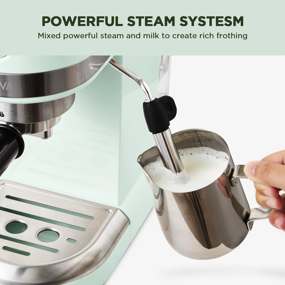 61tVgoBBEL_AC_SL1500_.webp CAFETERA NERETVA 20 BAR CAFETERA ESPRESSO CON VARITA DE VAPOR PARA LATTE ESPRESSO Y CAPPUCCINO, 1350W DE ALTA PRESIÓN-VERDE MENTA
