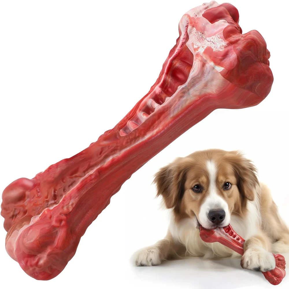 Jewyow Juguetes Masticables Para Perros De Raza Grande,Sabor A Carne De Vacuno,Masticables Duraderos Y Resistente Hechos Con Goma