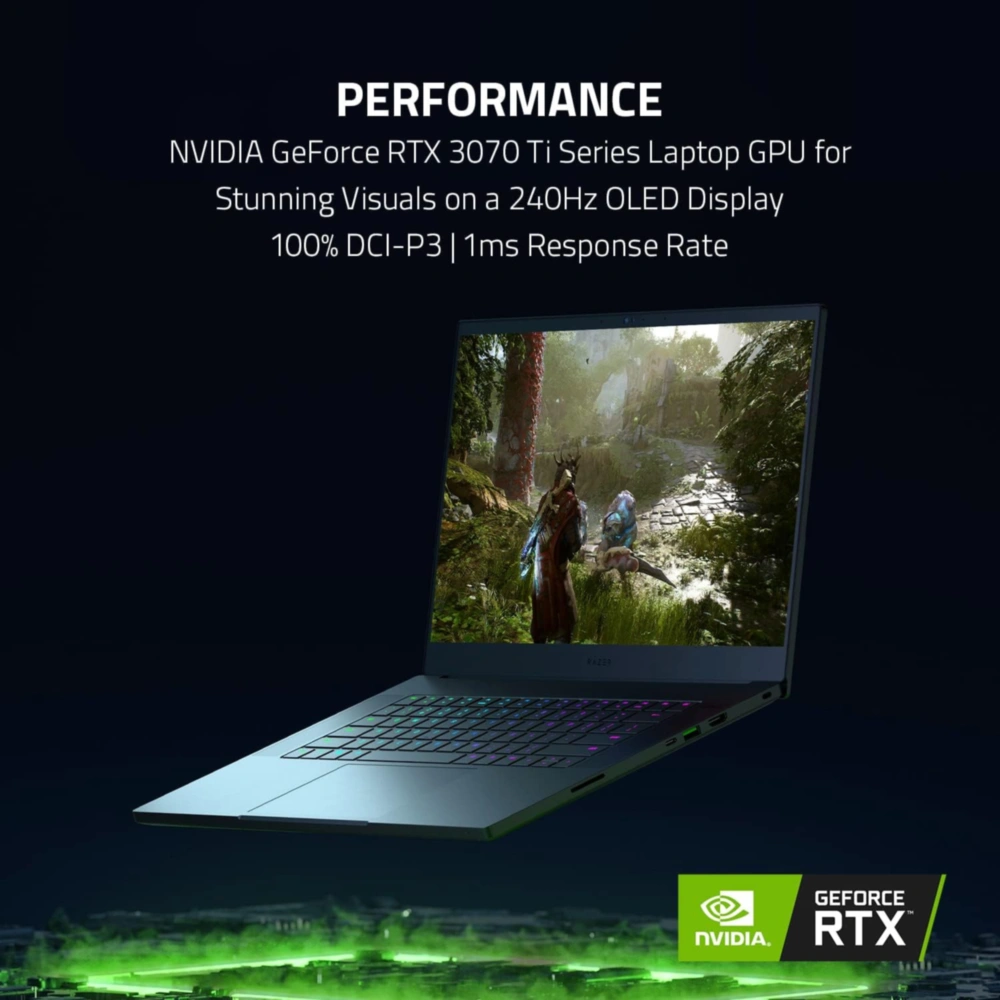 RAZER BLADE 15 CORE I9 12VA GEN 16GB RAM 1TB SSD NVIDIA GEFORCE RTX3070 TI TECLADO INGLÉS RAZER | NEGRO