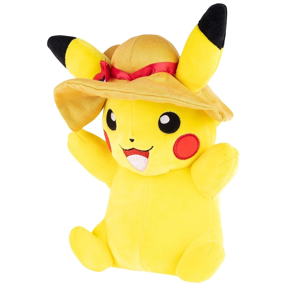 Pokémon Peluche Pikachu de de 8 Pulgadas con Gorro de Verano con Licencia Oficial