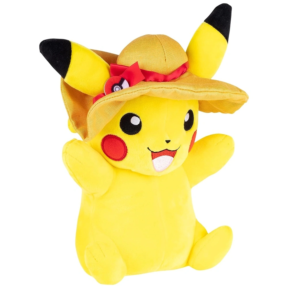 Pokémon Peluche Pikachu de de 8 Pulgadas con Gorro de Verano con Licencia Oficial