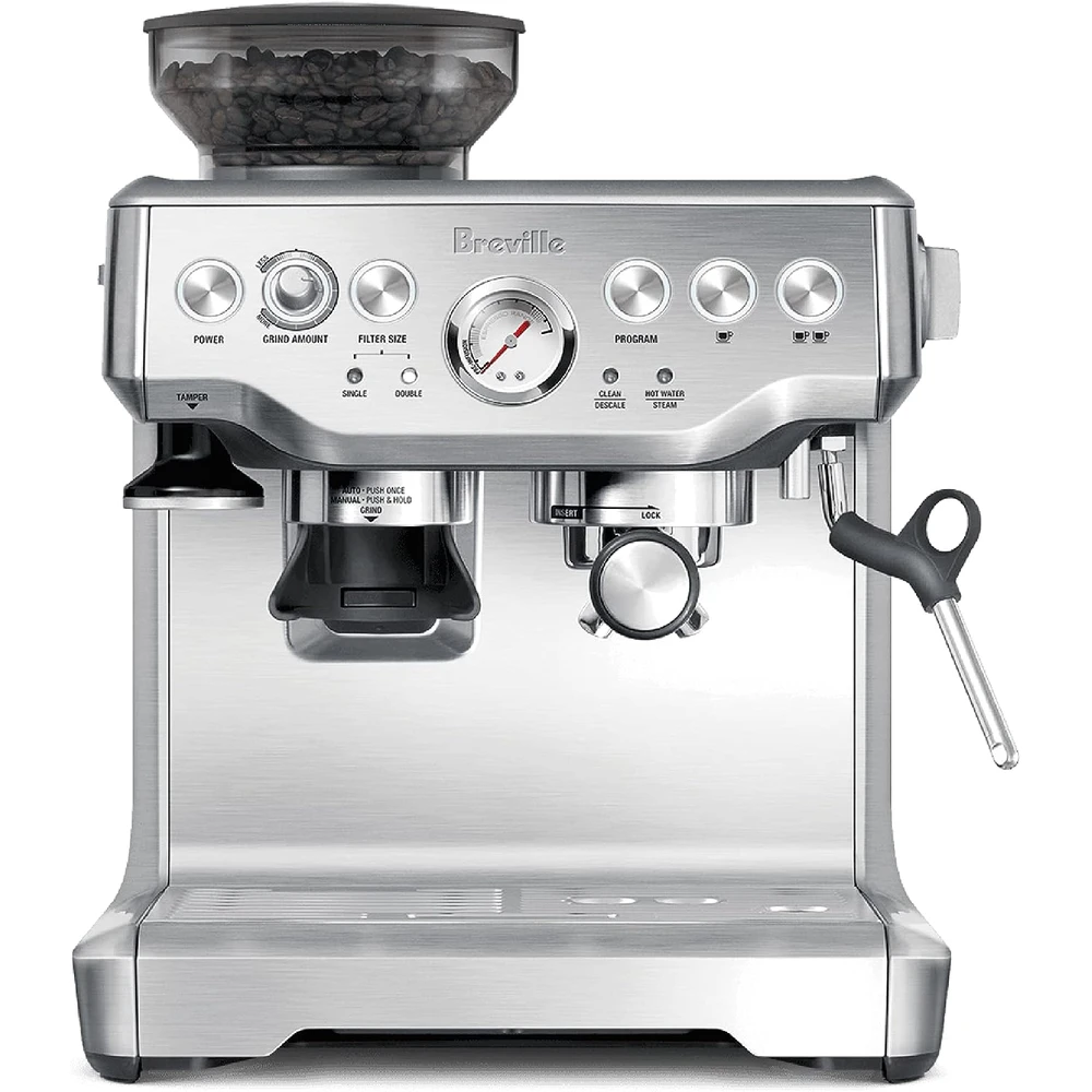 CAFETERA BREVILLE BARISTA EXPRESS MÁQUINA DE ESPRESSO, ACERO INOXIDABLE CEPILLADO, BES870XL, GRANDE