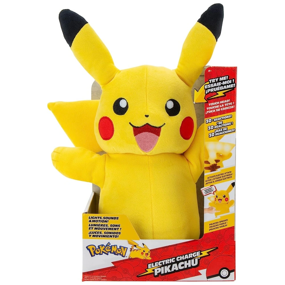 Pokémon Peluche Pikachu Interactivo de 10 Pulgadas con Luces