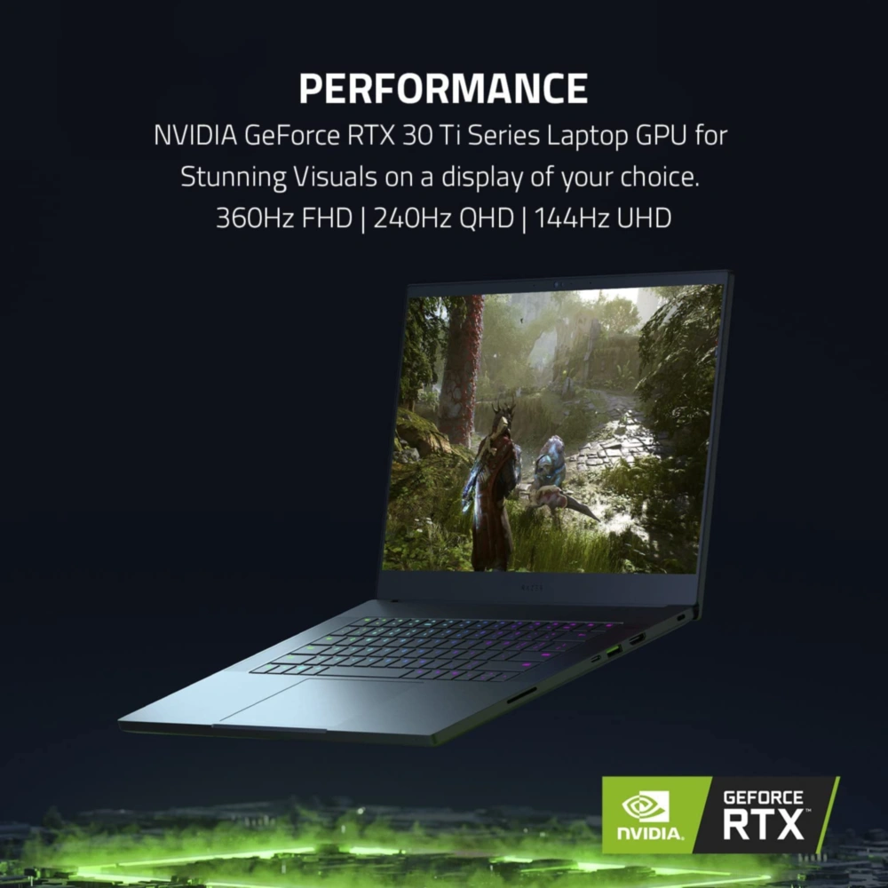 RAZER BLADE 15 CORE I7 12VA GEN 16GB RAM 1TB SSD NVIDIA GEFORCE RTX3070 TI TECLADO INGLÉS RAZER | NEGRO