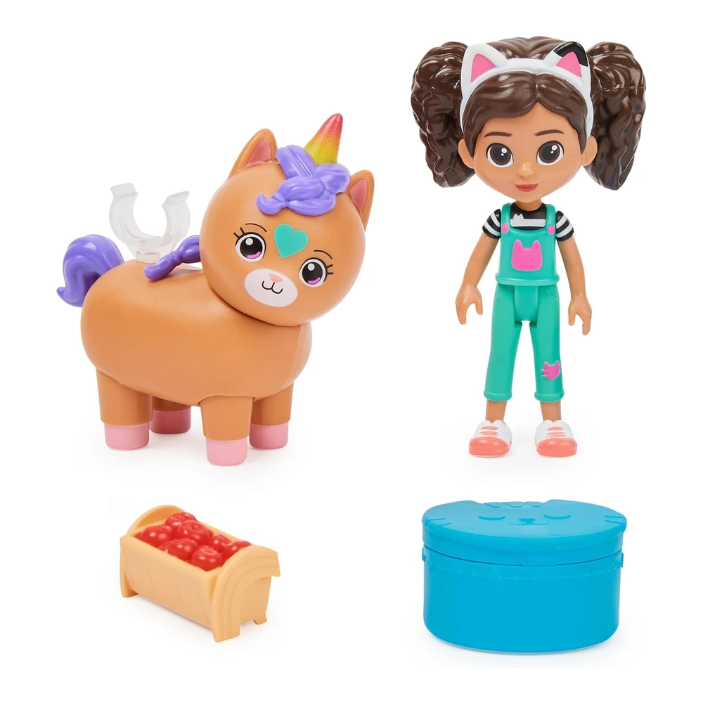 Gabby's Dollhouse - Paquete de Figuras de Juguete de Gabby Girl y Kico The Kittycorn - con Accesorios y Juguetes
