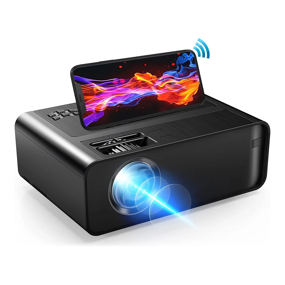 PROYECTOR MINI WIFI 2023 CON PANTALLA SINCRONIZADA, 1080P HD, 200"