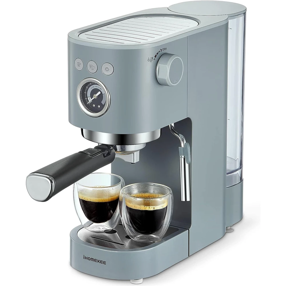 CAFETERA IHOMEKEE ESPRESSO CAFETERAS 15 BAR CAPPUCCINO MACHINES CON ESPUMADOR DE LECHE PARA ELABORACIÓN CASERA 1350W