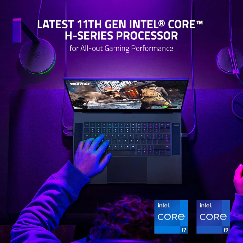 Razer Blade 15 Advanced 2021 Core i9 32GB Ram 1TB SSD Nvidia Geforce RTX3080 Negro Teclado Inglés