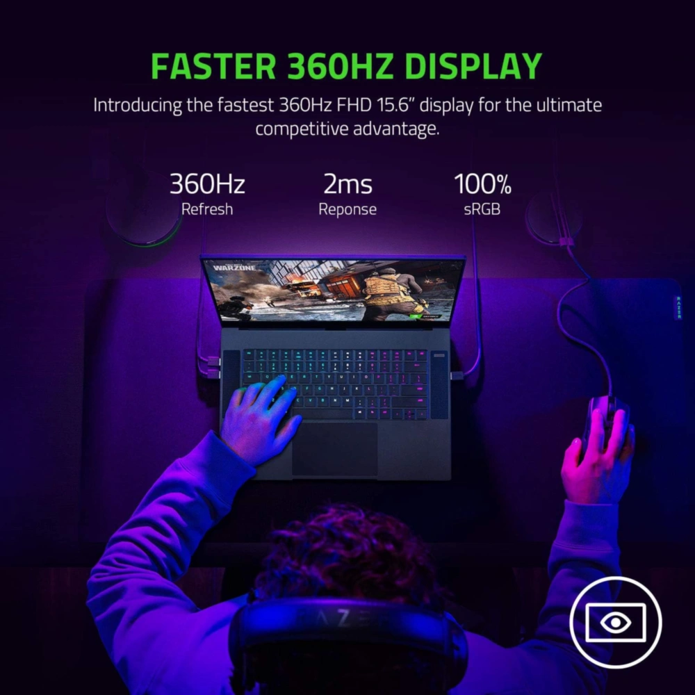 Razer Blade 15 Advanced 2021 Core i7 16GB Ram 1TB SSD Nvidia Geforce RTX3070 Negro Teclado Inglés