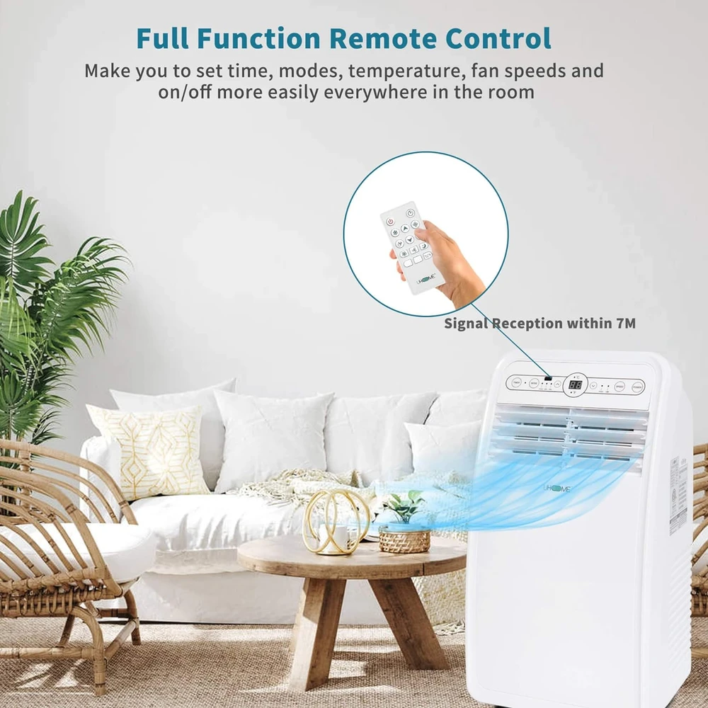 71WGXIcc3yL_AC_SL1500_.webp AIRE ACONDICIONADO PORTÁTIL UHOME, UNIDAD DE CA COMPACTA DE 8000 BTU, CONTROL REMOTO Y KIT DE MONTAJE EN VENTANA - BLANCO
