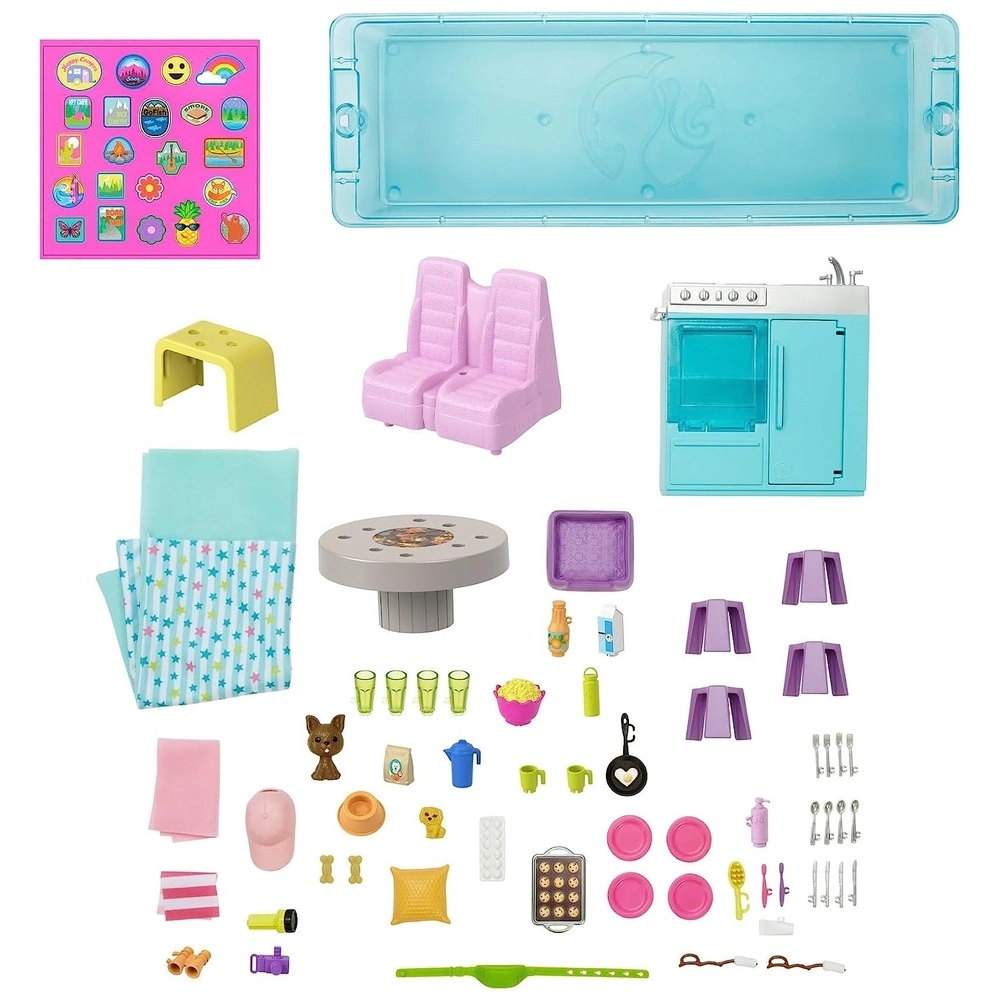 Barbie Dreamcamper con 60 accesorios incluyendo muebles piscina y tobogán de 30 pulgadas