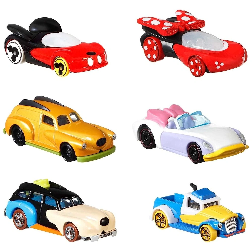 Hot Wheels Disney 6 Coches Coleccionable Mickey Minnie Pluto Daisy Donald Y Goofy