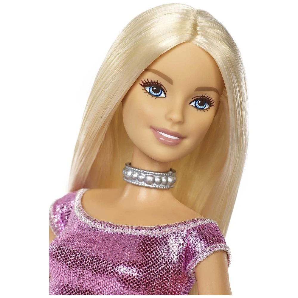 71dzcOB7P2L._AC_SL1500_.webp Barbie happy birthday rubia con vestido de fiesta rosa brillante con regalo regalo
