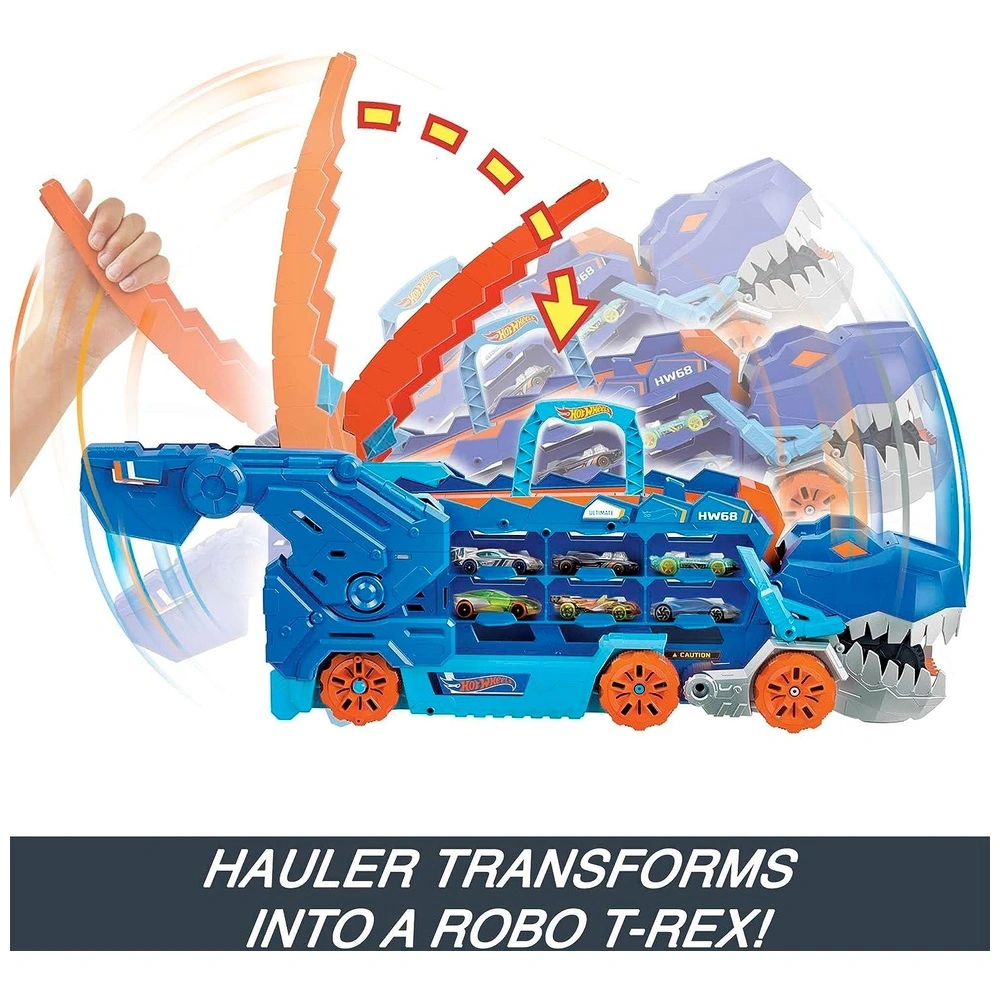 Hot Wheels City Ultimate Hauler transformación en T-Rex