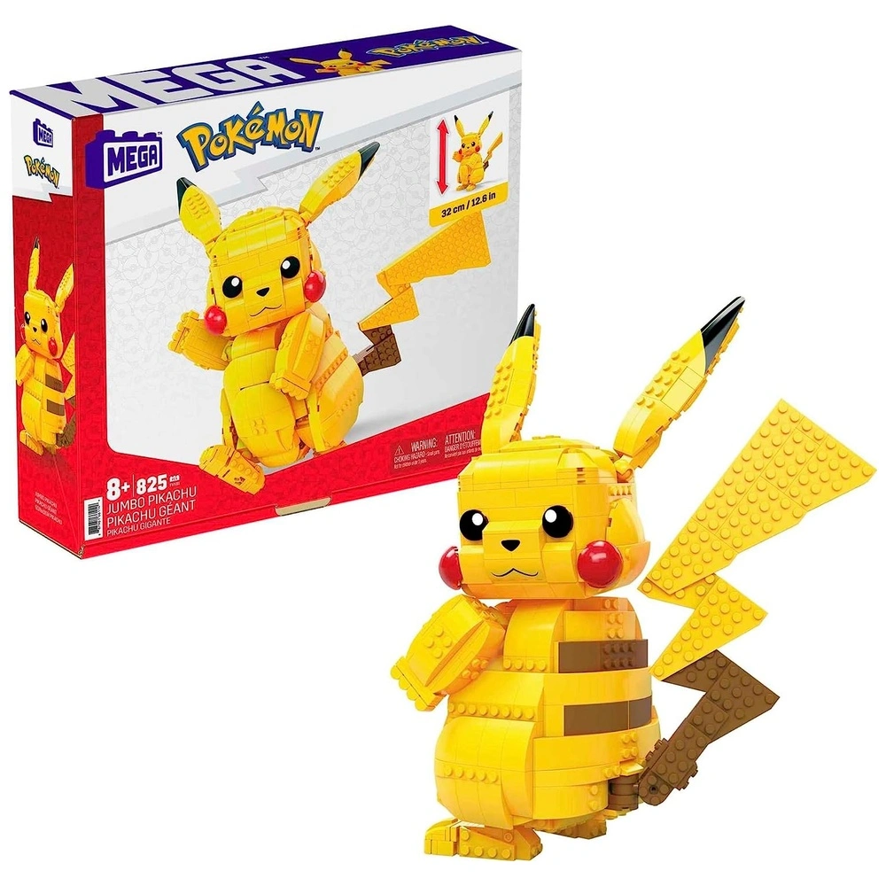 FIGURA POKÉMON PIKACHU JUMBO 806 PCS MEGA CONSTRUX