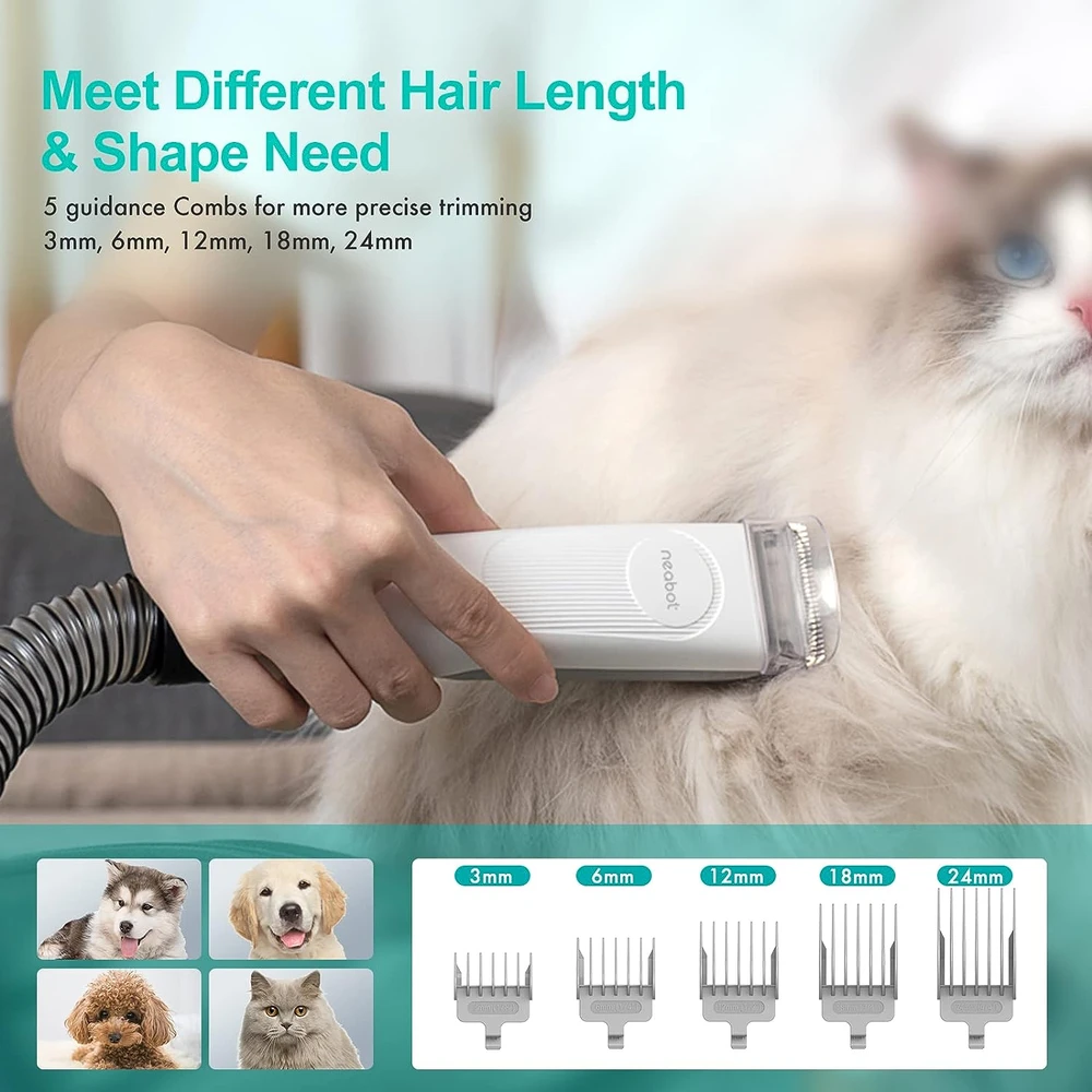Neakasa By Neabot P1 Pro Kit De Aseo Para Mascotas Y Succión Al Vacío 99%, Cortaúñas Profesionales Con 5 Herramientas De Aseo