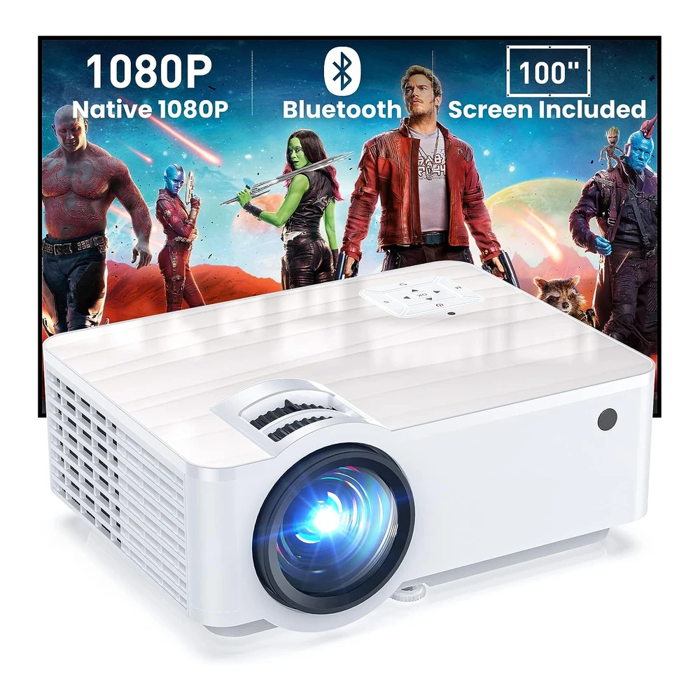 PROYECTOR GROVIEW 1080P BT CON PANTALLA 100" | 9500 LUX