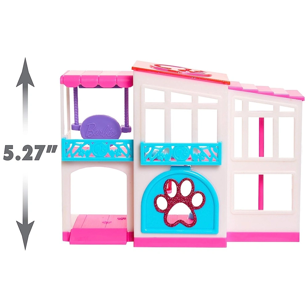 Barbie pet Dreamhouse juego de 2 caras 10 piezas incluye mascotas y accesorios