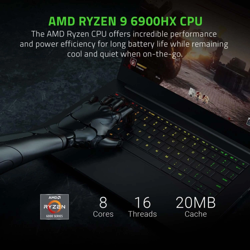 RAZER BLADE 14 RYZEN 9 6900HX 16GB RAM 1TB SSD NVIDIA GEFORCE RTX3070 TI TECLADO INGLÉS RAZER | NEGRO