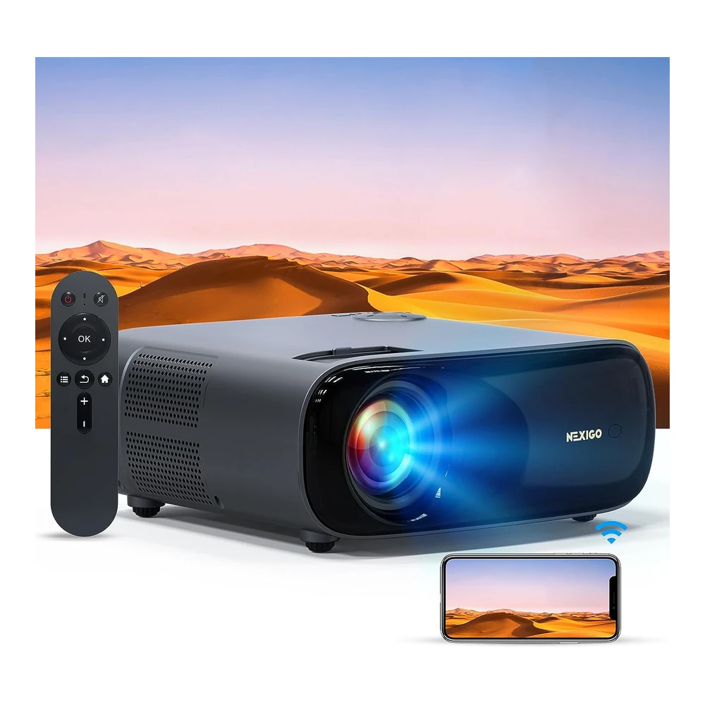 PROYECTOR PJ40 WIFI Y BT, NATIVO 1080P, 4K, 300”, 20W, COMPATIBLE CON TV STICK/IOS/ANDROID NEXIGO