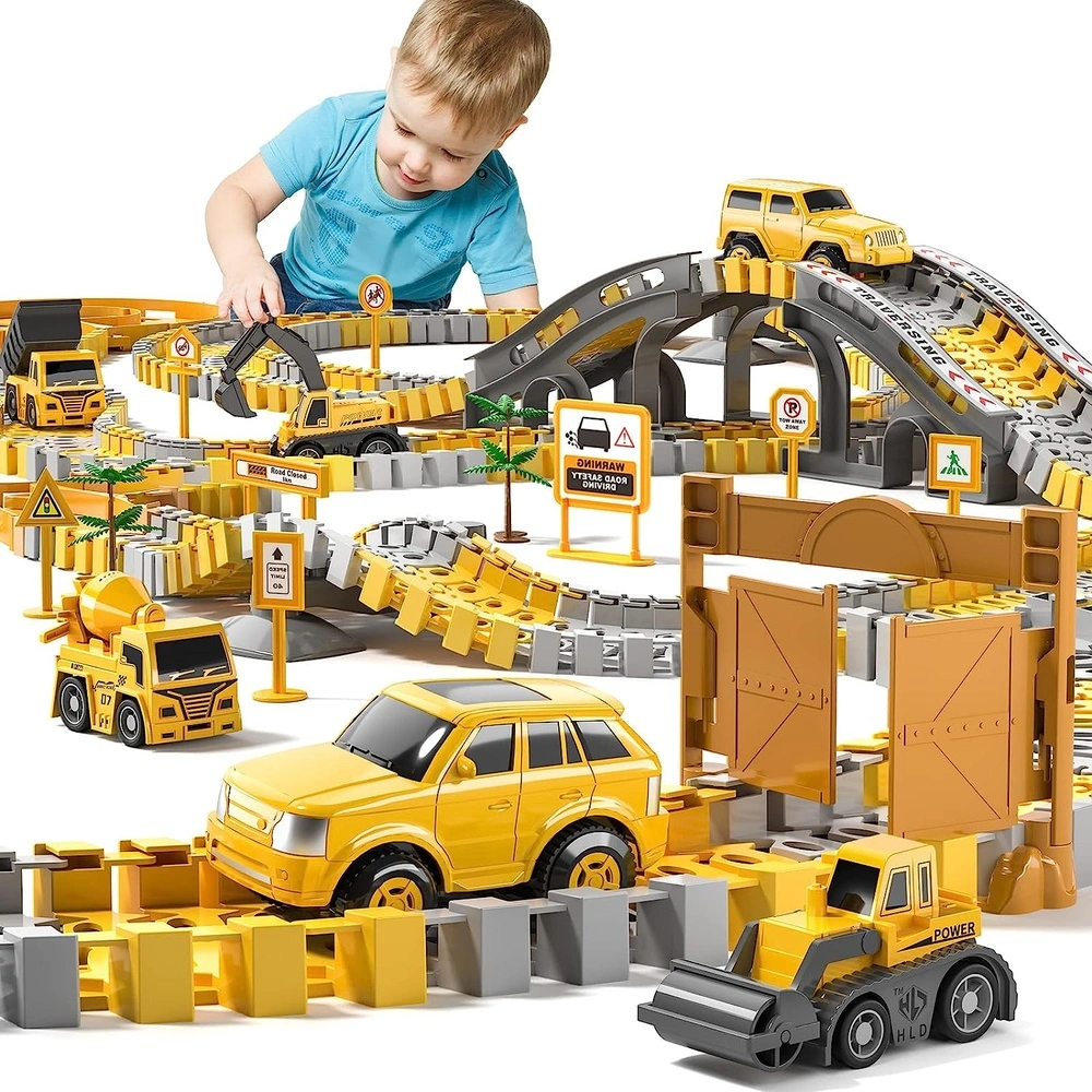 Temi Pista de Carreras Armable y flexible de 236 Piezas con 6 coches